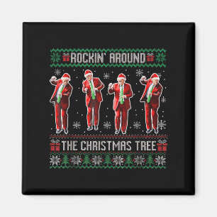 Funny Trump Rockin rund um den Weihnachtsbaum häss Magnet