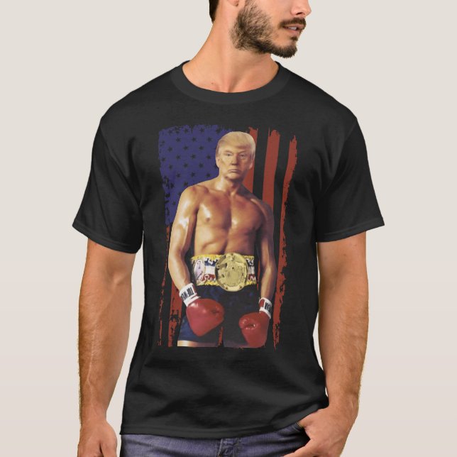 Funny Trump Rocky Boxing Meme Boxer Us Flag Patric T-Shirt (Vorderseite)