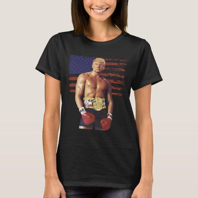 Funny Trump Rocky Boxing Meme Boxer Us Flag Patric T-Shirt (Vorderseite)