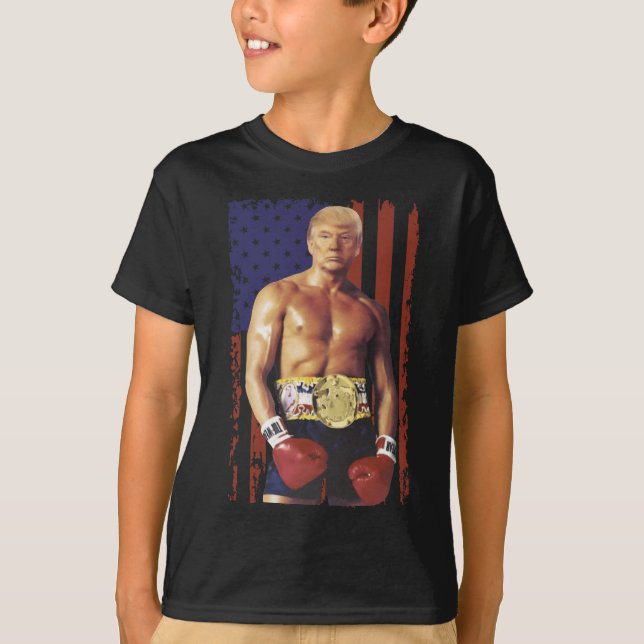 Funny Trump Rocky Boxing Meme Boxer Us Flag Patric T-Shirt (Vorderseite)
