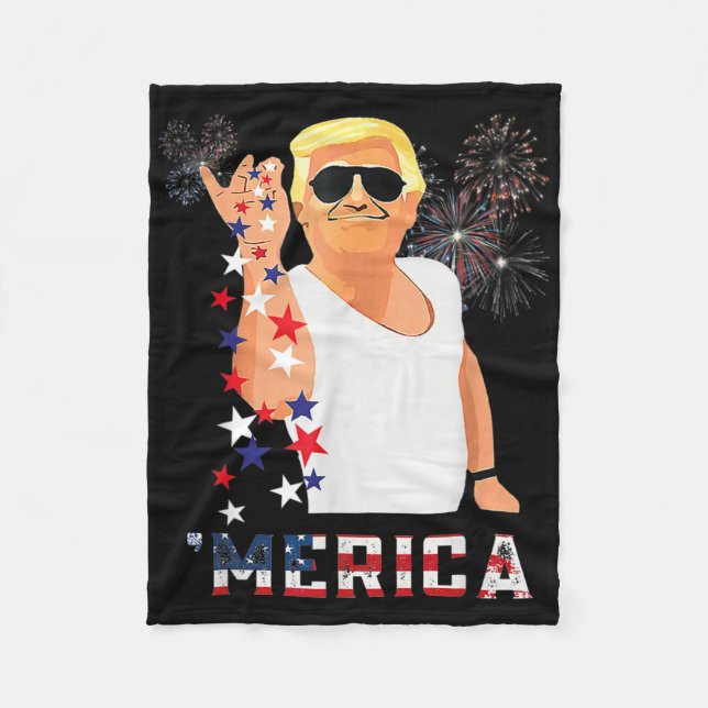 Funny Trump Salz Merica Freiheit 4. Juli Geschenke Fleecedecke (Vorderseite)