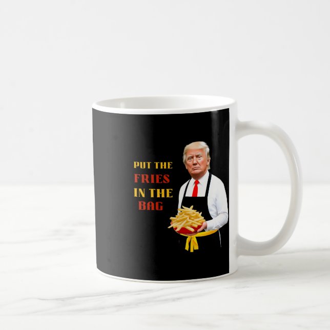 Funny Trump: Schnelle Nahrung bringt die Pommes Fr Kaffeetasse (Rechts)
