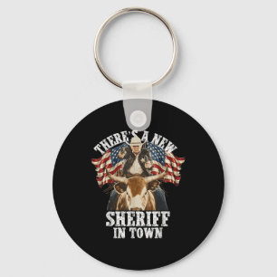 Funny Trump Shirt Cowboy Trump Merchandise US Flag Schlüsselanhänger