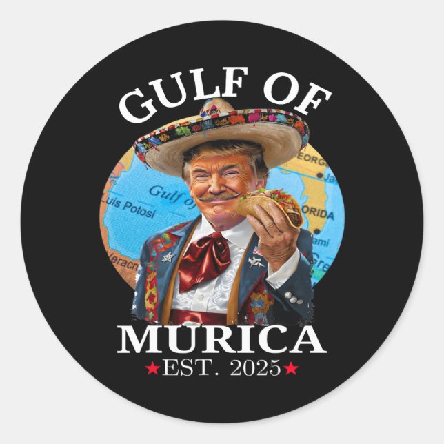 Funny Trump Shirt Golf of murica nach 2025 Trump Runder Aufkleber (Vorderseite)