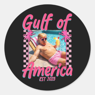 Funny Trump Shirt Gulf of US America Est 2025 _1 Runder Aufkleber