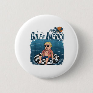 Funny Trump Shirt Gulf of US America Est 2025 4. Button