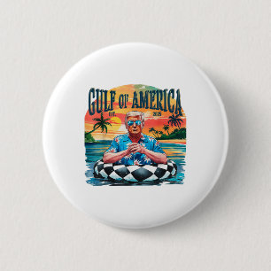 Funny Trump Shirt Gulf of US America Est 2025 Button