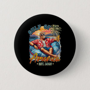 Funny Trump Shirt Gulf of US America Est 2025 Button