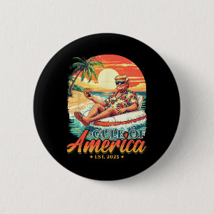 Funny Trump Shirt Gulf of US America Est 2025 Button