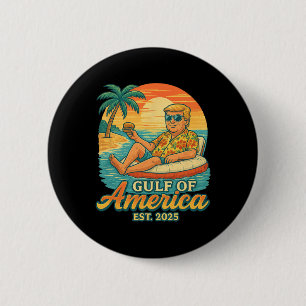 Funny Trump Shirt Gulf of US America Est 2025 Button