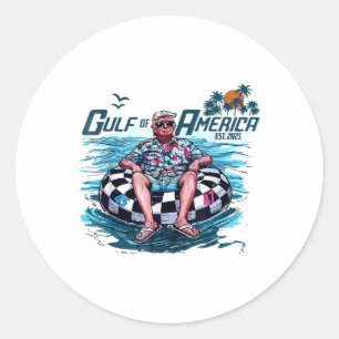 Funny Trump Shirt Gulf of US America Est 2025 Runder Aufkleber