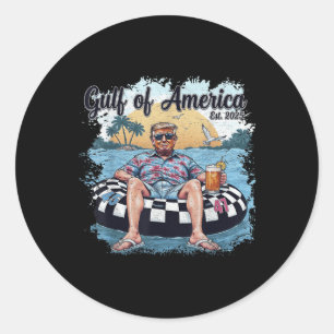 Funny Trump Shirt Gulf of US America Funny Kawaii Runder Aufkleber
