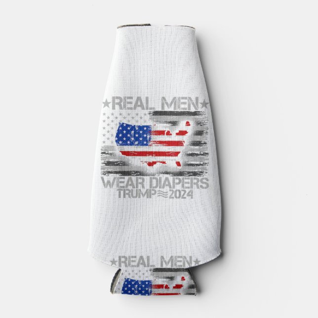 Funny Trump Shirt Real Men tragen Diapers Trump 20 Flaschenkühler (Vorderseite)