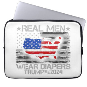 Funny Trump Shirt Real Men tragen Diapers Trump 20 Laptopschutzhülle