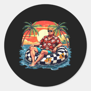 Funny Trump Sommer 2025 Beach Tropical Funny Trump Runder Aufkleber