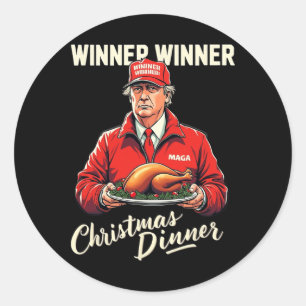 Funny Trump Spaß Gewinner Weihnachtsessen Gewinner Runder Aufkleber