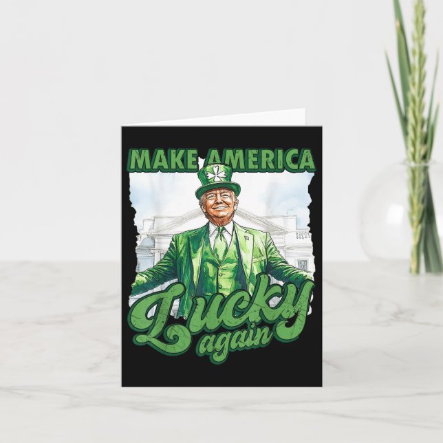 Funny Trump St Patricks Day macht Amerika glücklic Karte (Vorderseite)
