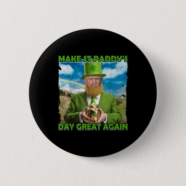 Funny Trump St Patricks Day St Paddys Day Gre Button (Vorderseite)
