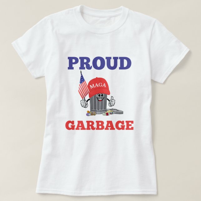 Funny Trump stolz MAGA Cartoon Garbage American T-Shirt (Design vorne)