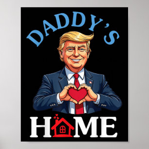 Funny Trump Style Heart Hands Daddys Zuhause Vater Poster