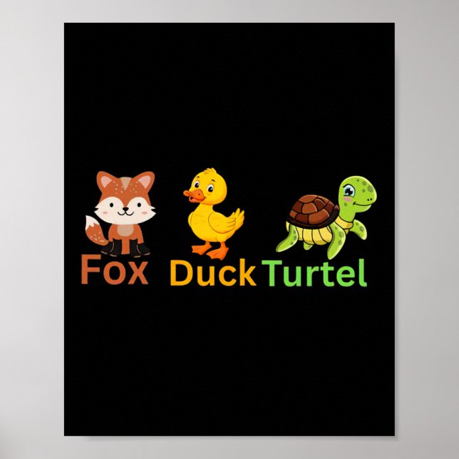 Funny Trump Subtle Fox Duck Turtle Süße Tier 1 Poster (Vorne)