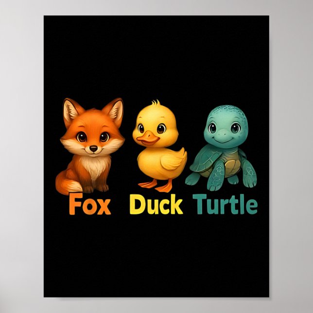 Funny Trump Subtle Fox Duck Turtle Süße Tier 2 Poster (Vorne)