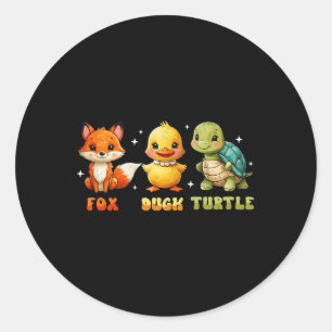 Funny Trump Subtle Fox Duck Turtle Süße Tier 3 Runder Aufkleber