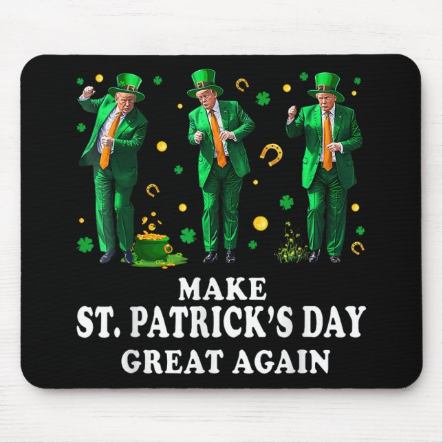 Funny Trump tanzen St. Patricks Day Great Ag Mousepad (Vorne)