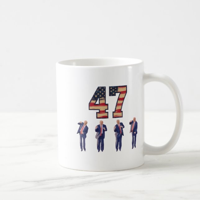 Funny Trump tanzt Amerika 47 Trump tanzt Men Wom Kaffeetasse (Rechts)