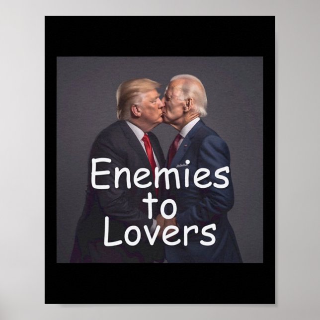 Funny Trump und Biden Küssen Poster (Vorne)