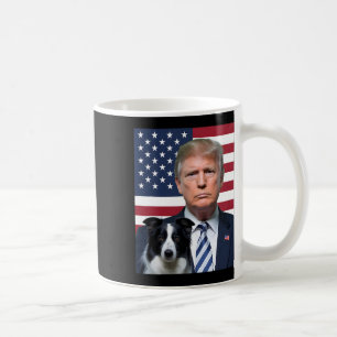 Funny Trump und Border Collie Dog Usa Flag Electin Kaffeetasse