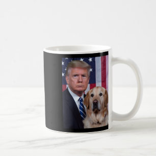 Funny Trump und Golden Retriever Hund US Flaggen E Kaffeetasse