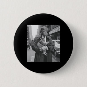 Funny Trump und Katze Button