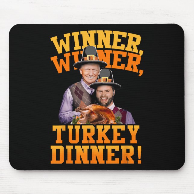 Funny Trump Vance Gewinner Gewinner Türkei Abendes Mousepad (Vorne)