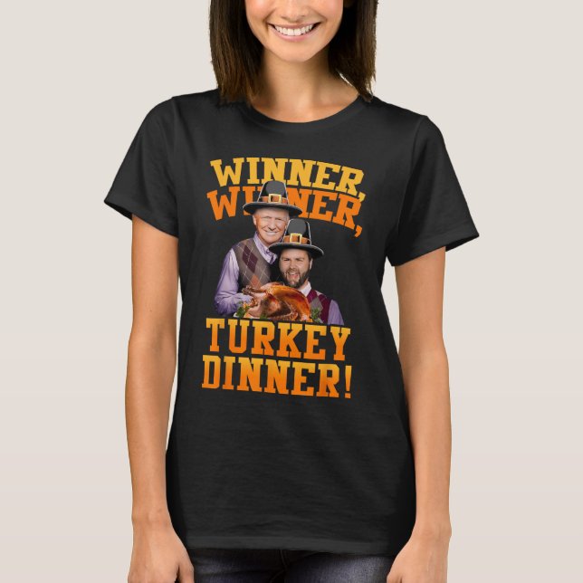 Funny Trump Vance Gewinner Gewinner Türkei Abendes T-Shirt (Vorderseite)