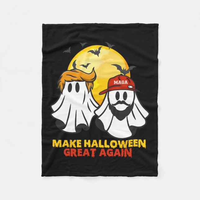 Funny Trump Vance Ghost Mega Hat Halloween Gr Fleecedecke (Vorderseite)
