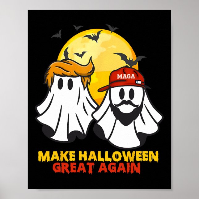 Funny Trump Vance Ghost Mega Hat Halloween Gr Poster (Vorne)