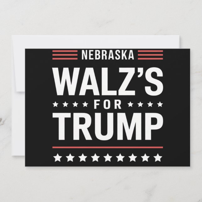 Funny Trump Vance Walz für Trump Nebraska Einladung (Vorderseite)