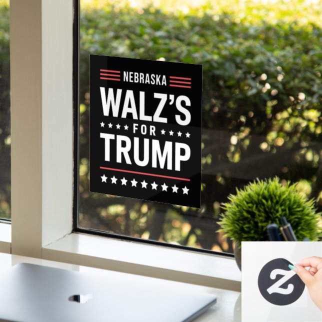Funny Trump Vance Walz für Trump Nebraska Fensteraufkleber (Büro)