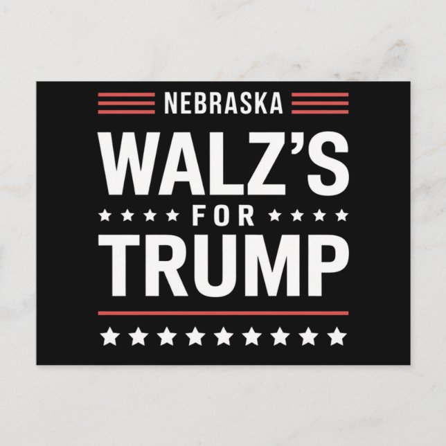 Funny Trump Vance Walz für Trump Nebraska Postkarte (Vorderseite)