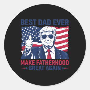 Funny Trump Väter Tag Bester Vater je für Großvate Runder Aufkleber