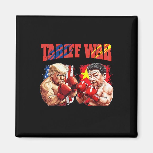 Funny Trump Vs Xi Jinping Boxing Match Magnet (Vorne)