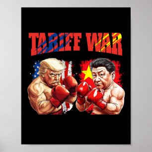 Funny Trump Vs Xi Jinping Boxing Match Poster