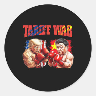 Funny Trump Vs Xi Jinping Boxing Match Runder Aufkleber