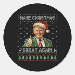 Funny Trump Weihnachts-Shirt machen Weihnachten gr Runder Aufkleber