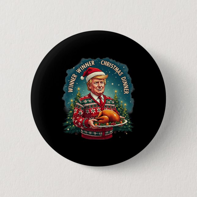 Funny Trump Weihnachts-Spaß Gewinner Christma Button (Vorderseite)