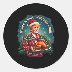 Funny Trump Weihnachts-Spaß Gewinner Christma Runder Aufkleber