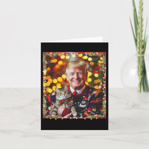 Funny Trump Weihnachts-Sweater für Katzenliebhaber Karte