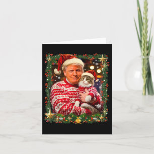 Funny Trump Weihnachts-Sweater für Katzenliebhaber Karte