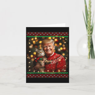 Funny Trump Weihnachts-Sweater für Katzenliebhaber Karte